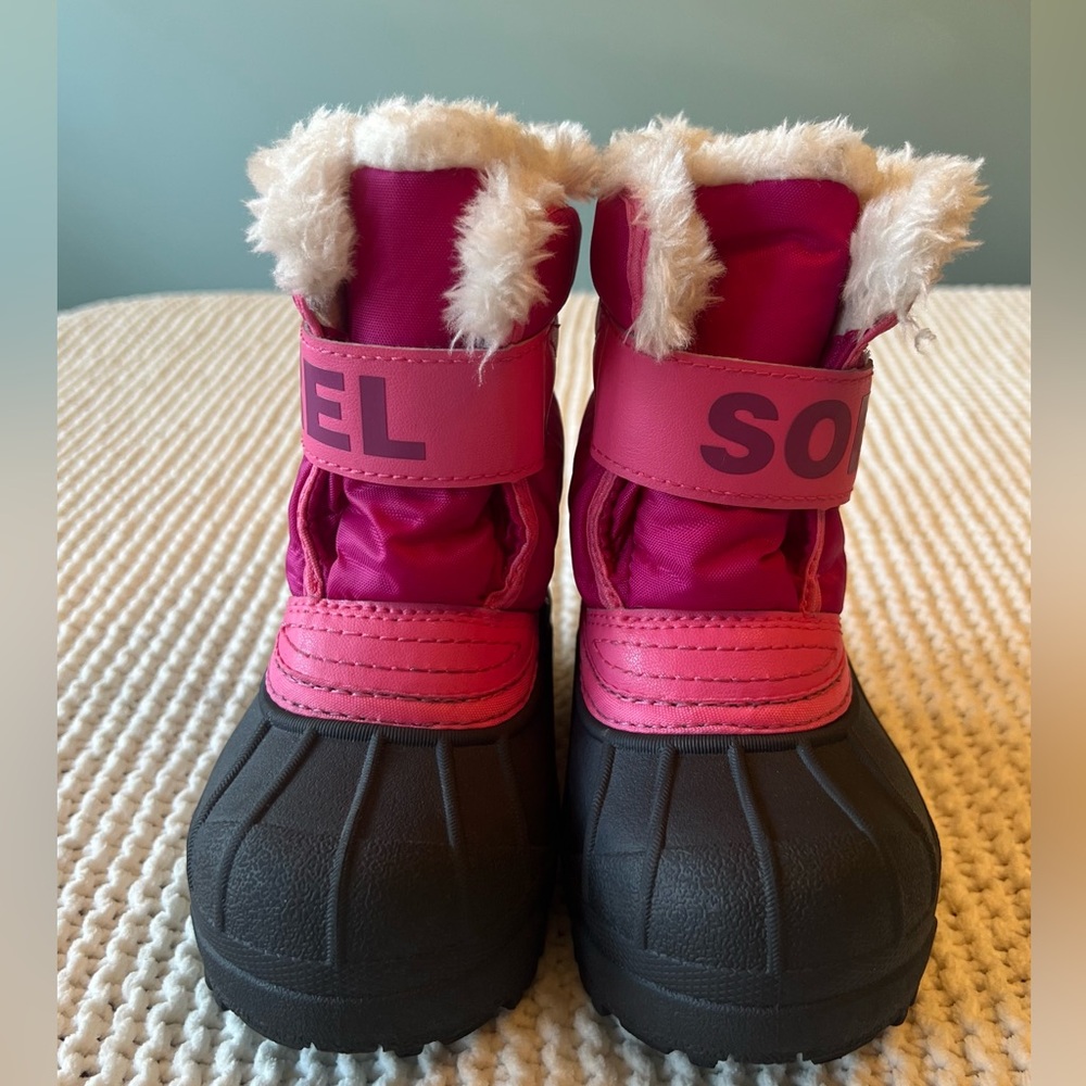 Sorel Fuchsia and Black Kids' Snow Boots